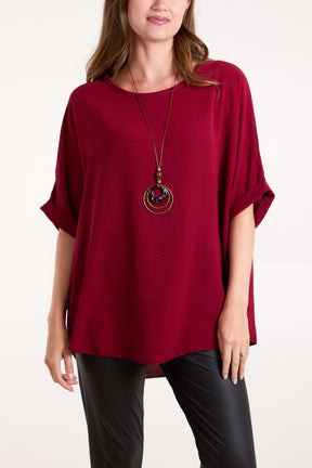 Short Sleeve Necklace Blouse