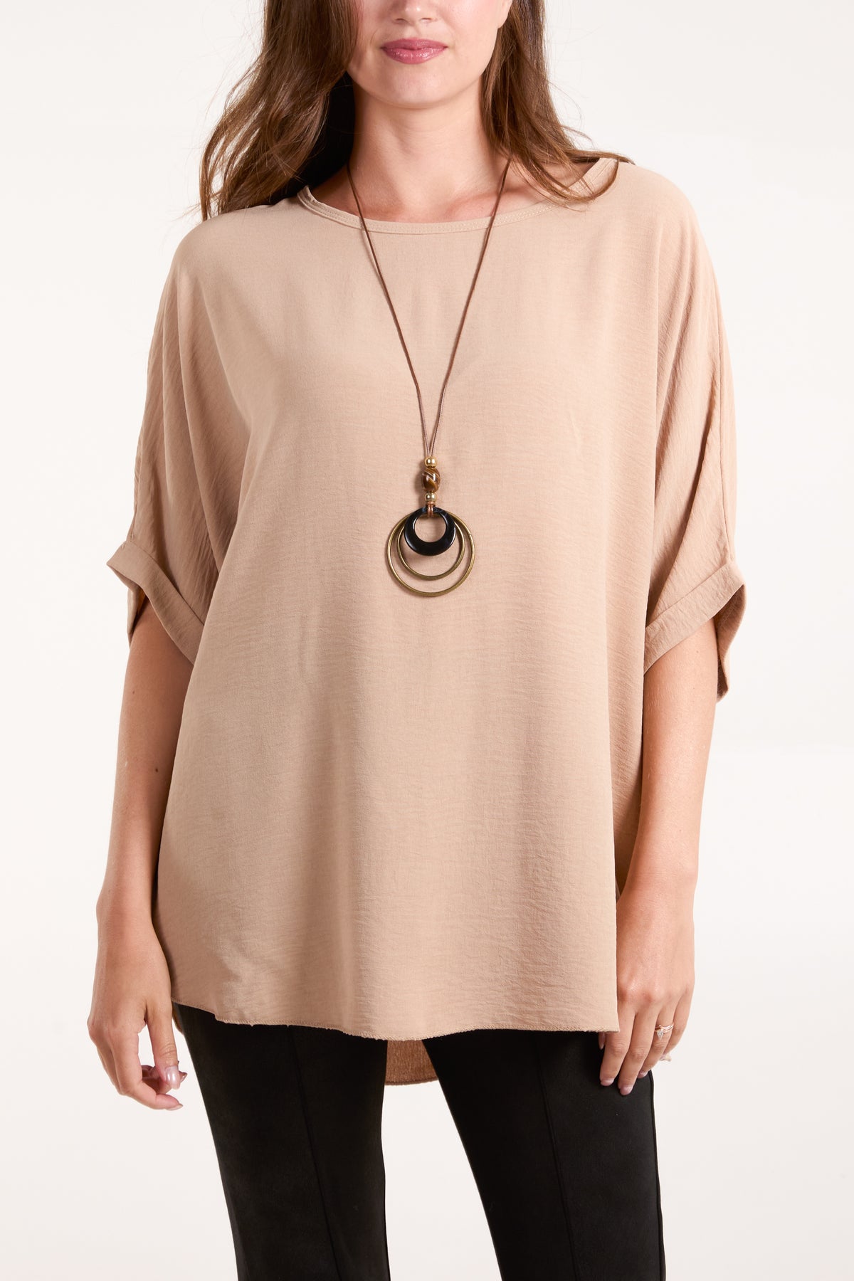 Short Sleeve Necklace Blouse