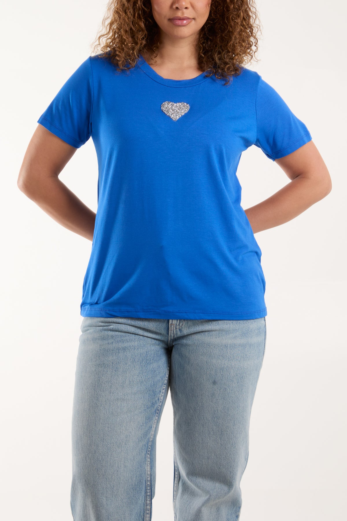 Appliqued Diamante Heart T-Shirt