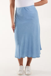 Tencel Elasticated Waist Midi Skirt