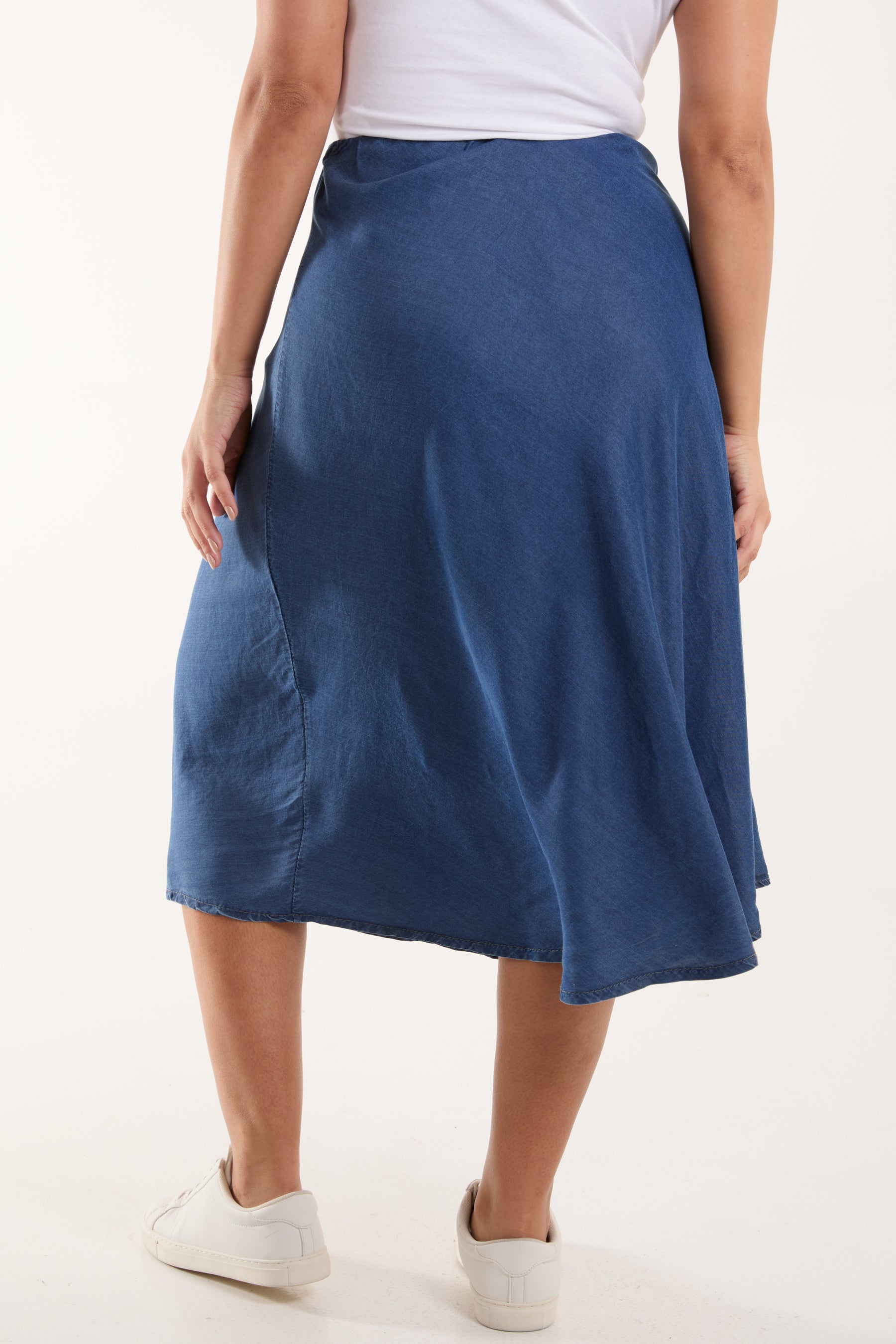 Tencel Elasticated Waist Midi Skirt