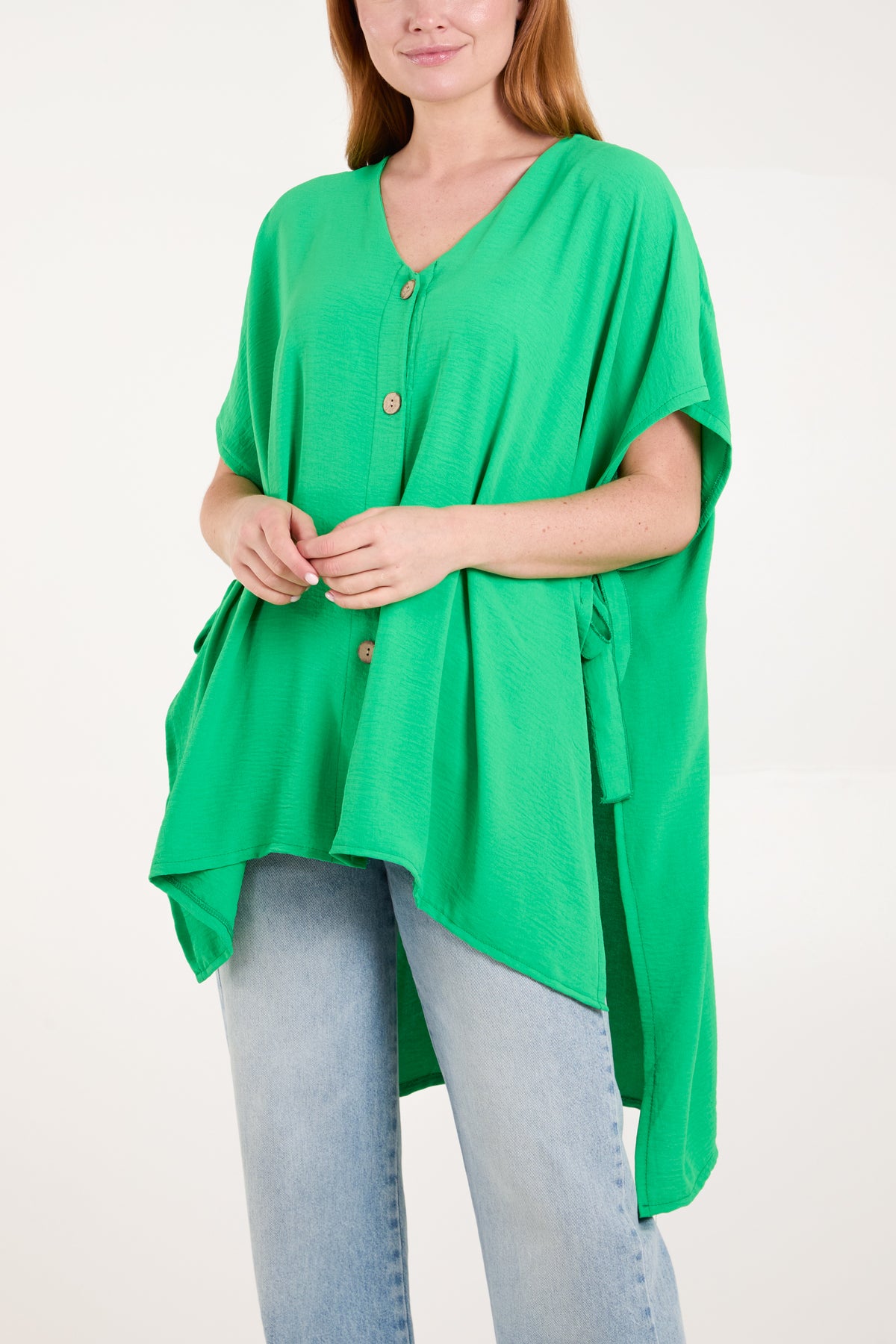 Cape Side Tie Detail Blouse