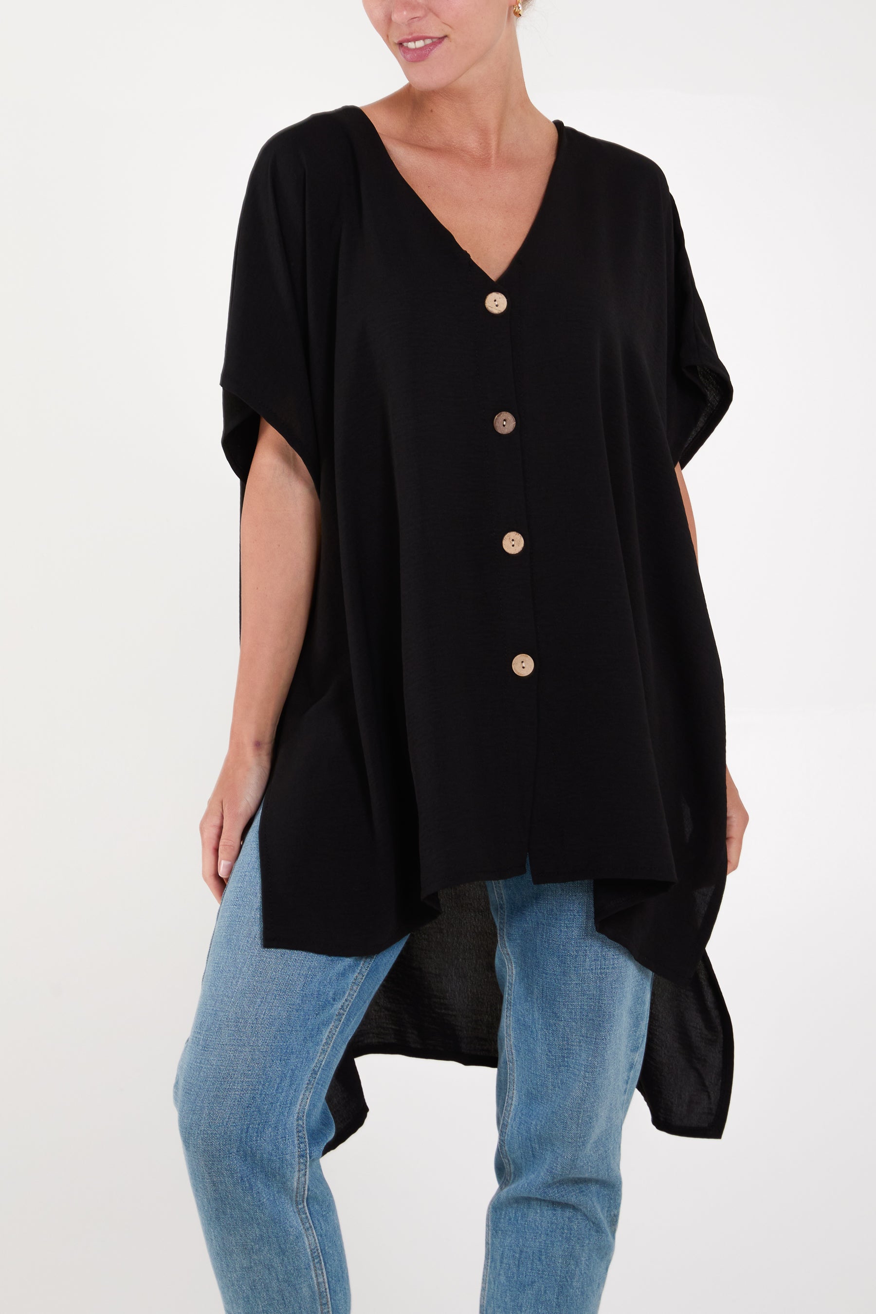 Cape Side Tie Detail Blouse