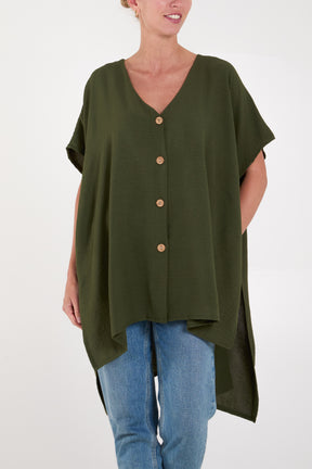 Cape Side Tie Detail Blouse