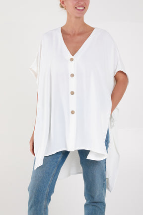 Cape Side Tie Detail Blouse