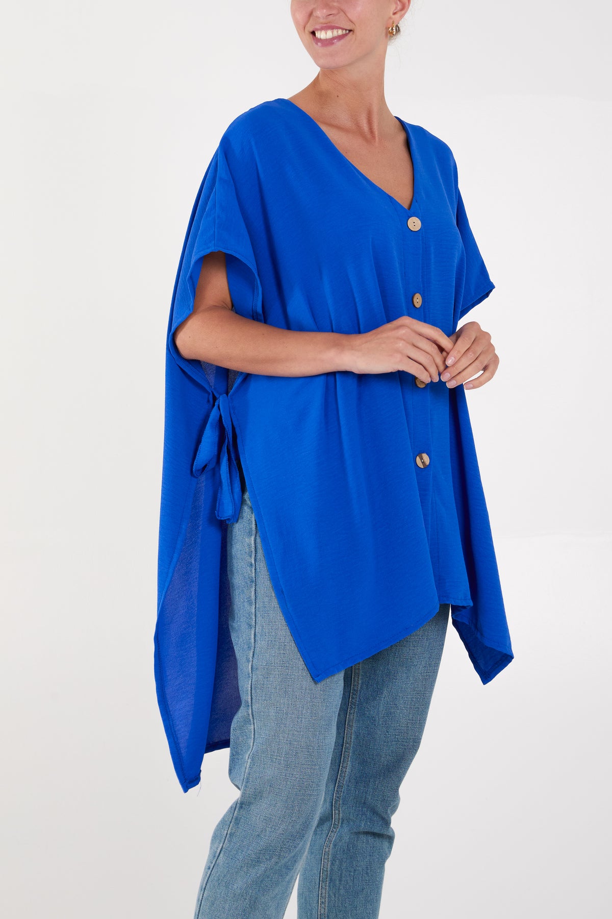 Cape Side Tie Detail Blouse