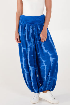 Tie Dye Waistband Harem Trousers