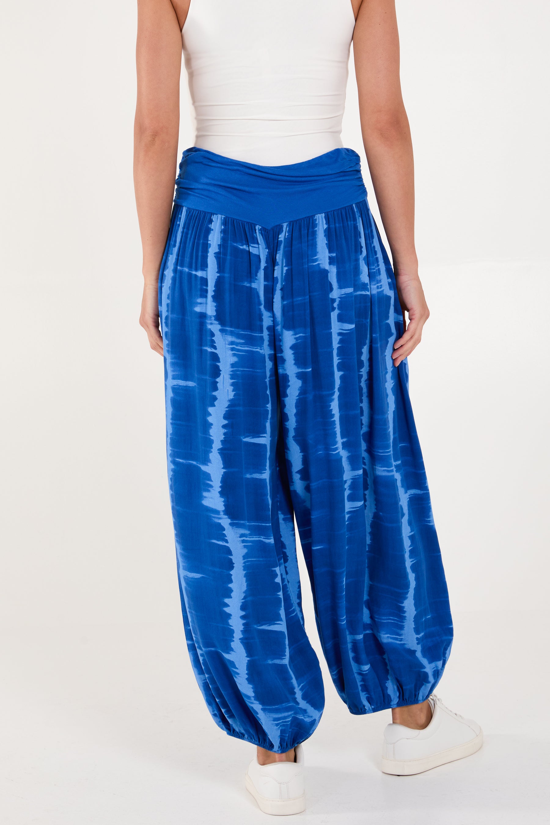 Tie Dye Waistband Harem Trousers