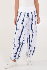 Tie Dye Waistband Harem Trousers