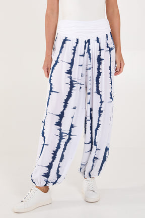 Tie Dye Waistband Harem Trousers