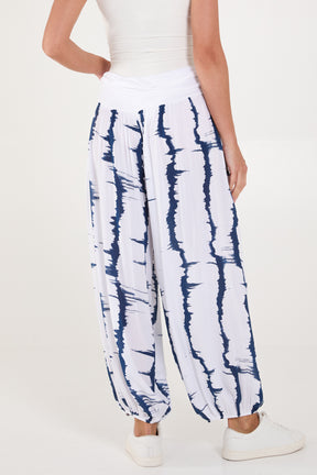 Tie Dye Waistband Harem Trousers