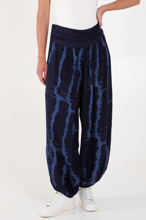 Tie Dye Waistband Harem Trousers