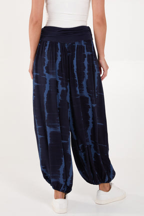 Tie Dye Waistband Harem Trousers