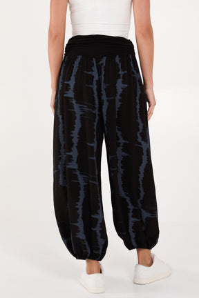 Tie Dye Waistband Harem Trousers