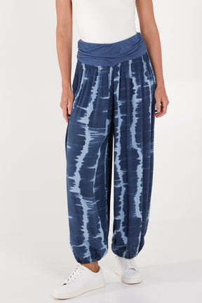 Tie Dye Waistband Harem Trousers