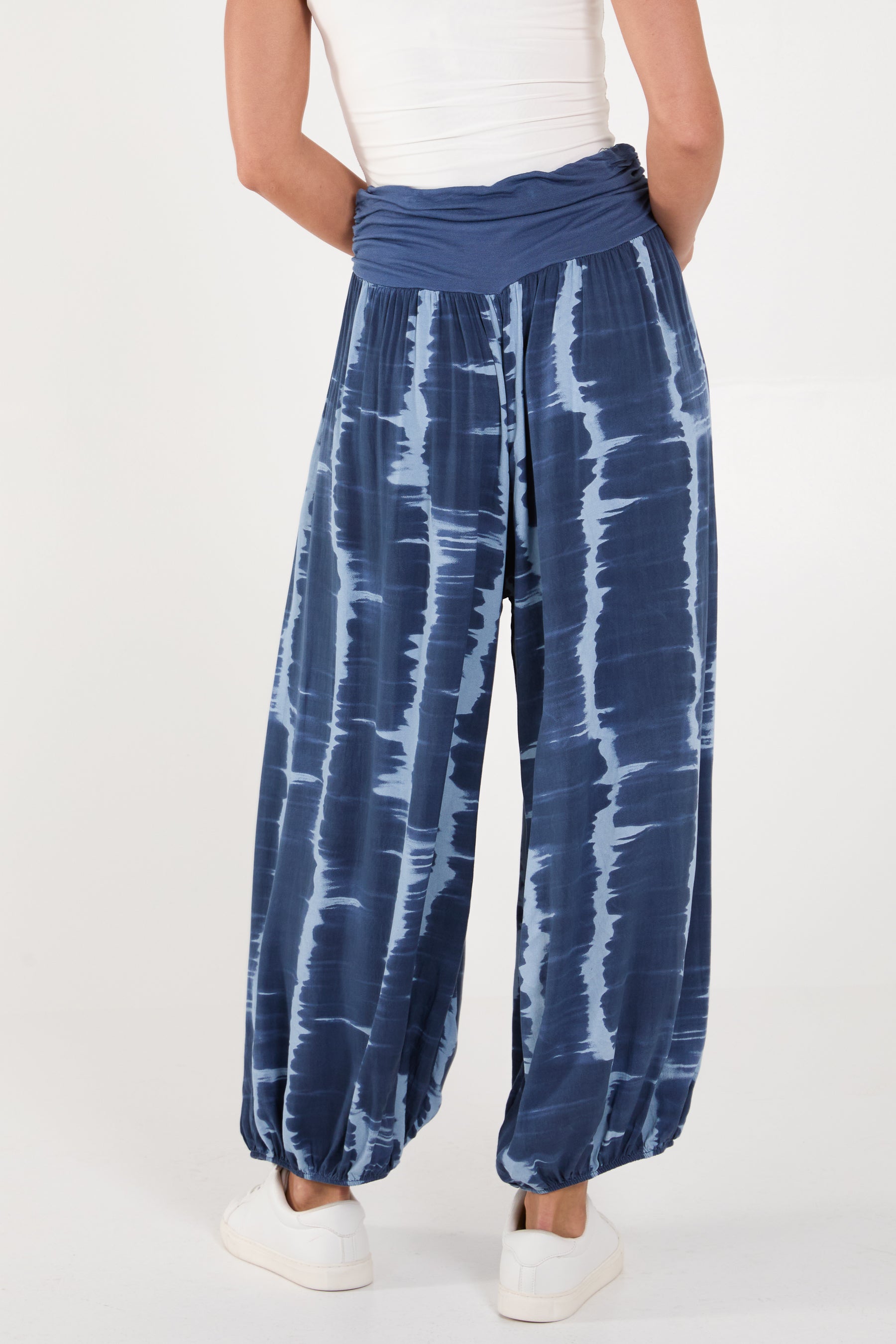 Tie Dye Waistband Harem Trousers