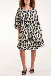 Open Back Smock Leopard Print Dress