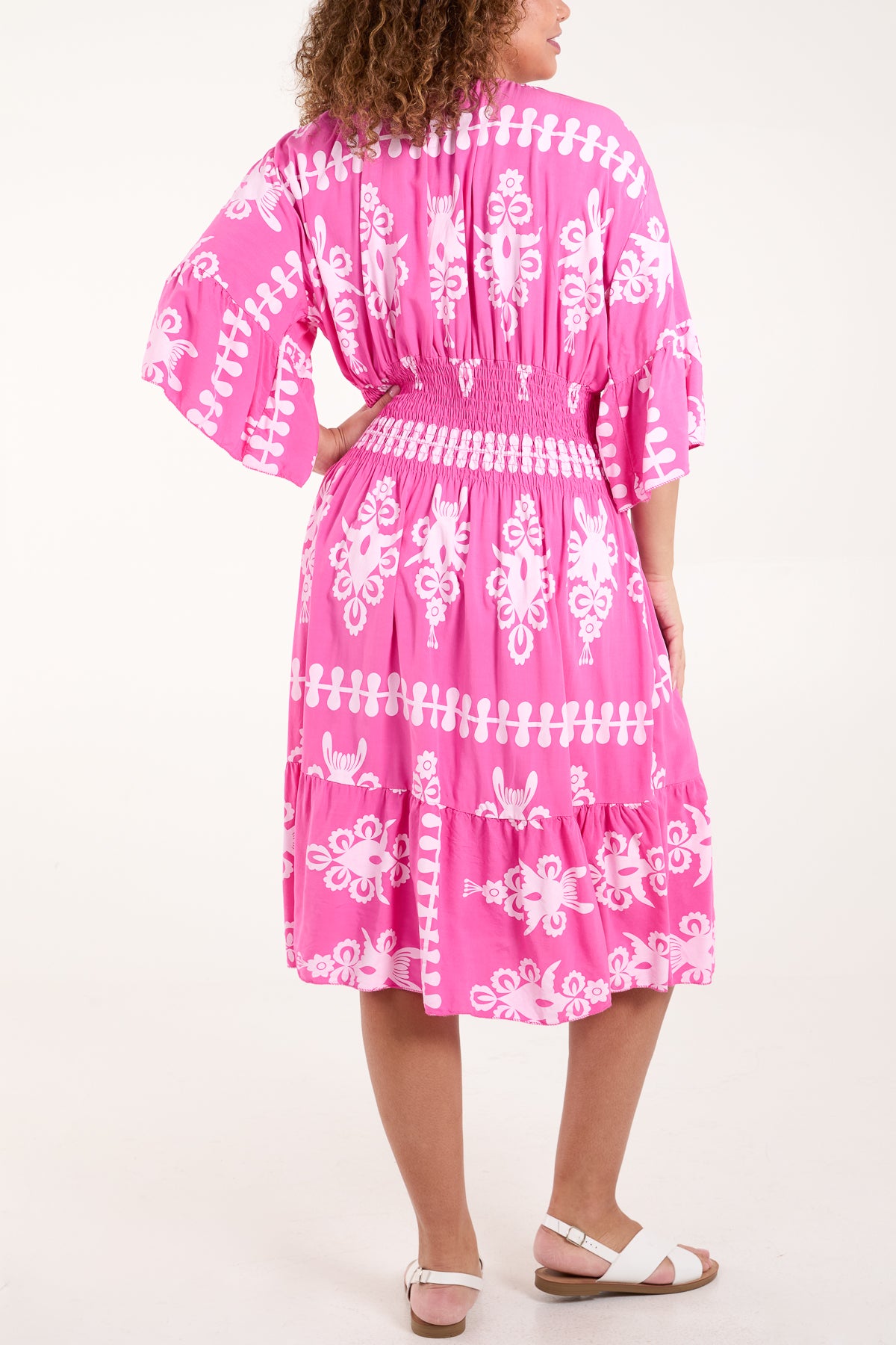 Tribal Shirred Bodice Mini Dress