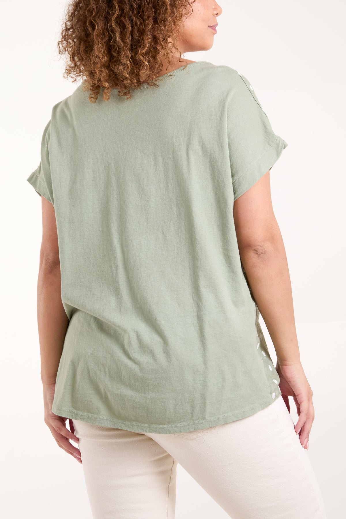 Polka Dot Linen Blend Top