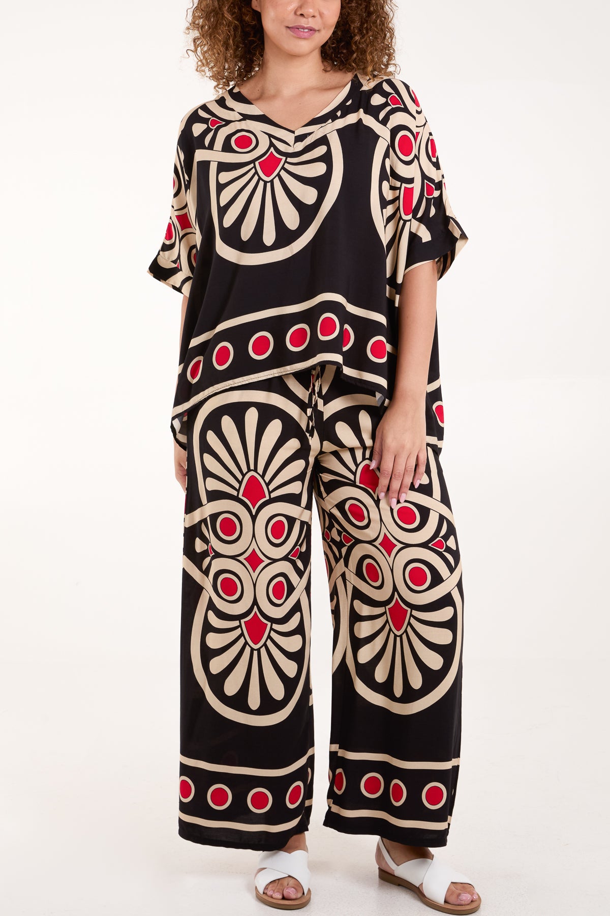 Aztec Bold Print Top and Trousers Set