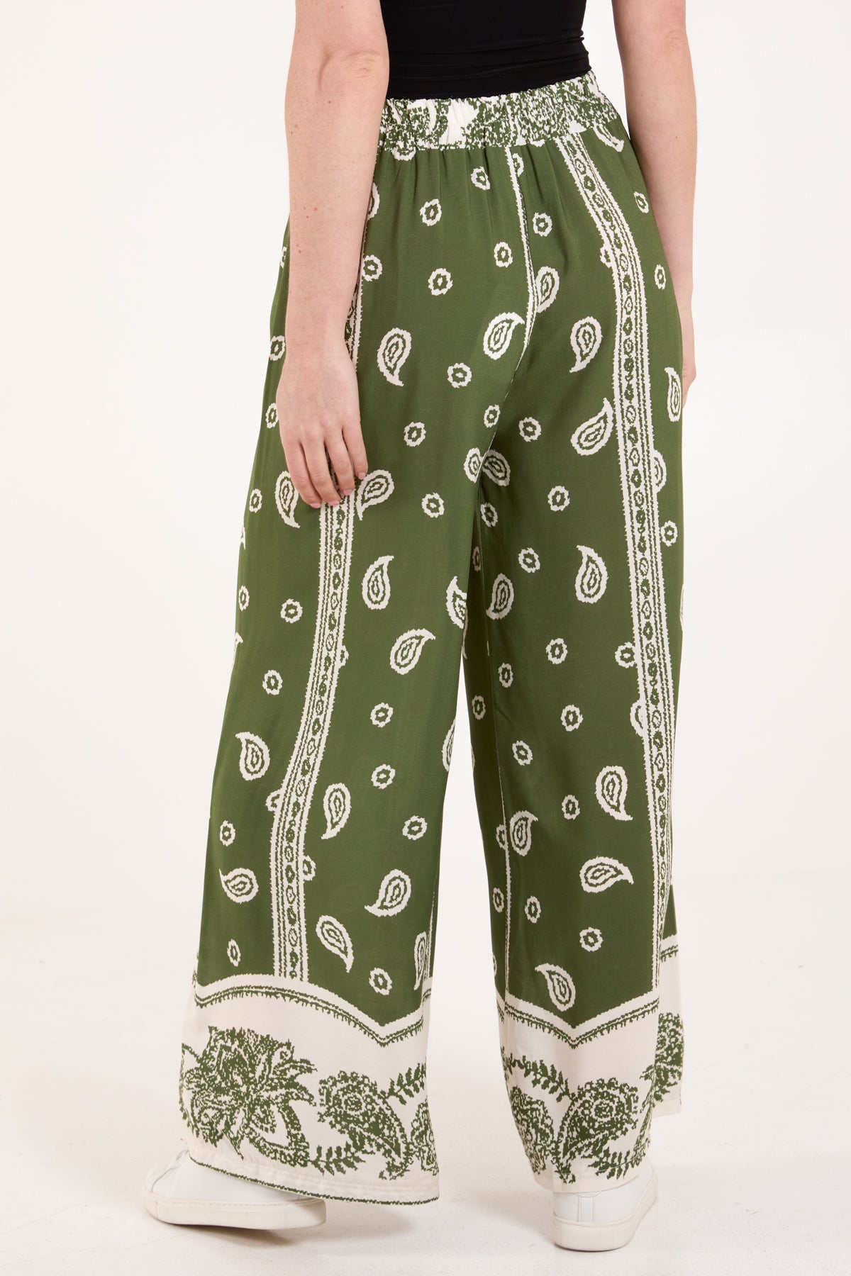 Paisley Print Wide Leg Trousers