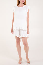 Frill Top And Shorts Co-ord Set