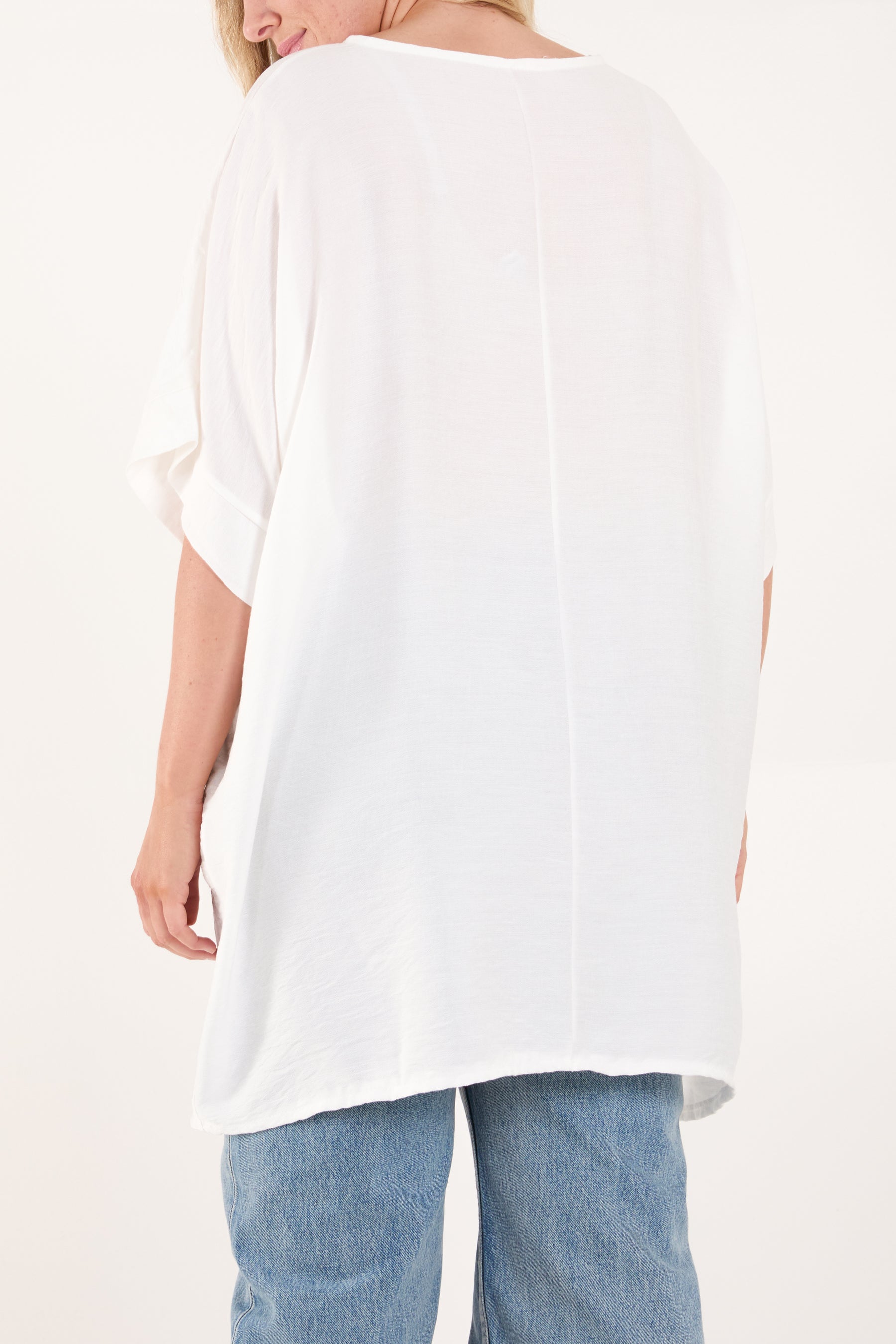 Short Sleeve Side Pockets Blouse