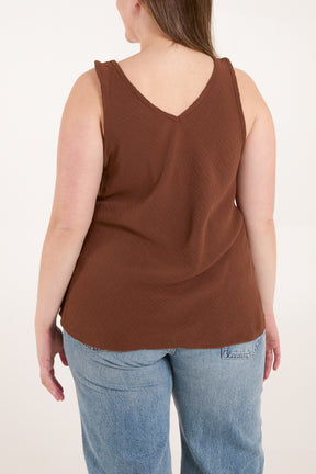 Bias Cut Double V-Neck Basic Top