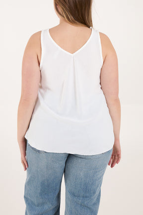 Bias Cut Double V-Neck Basic Top