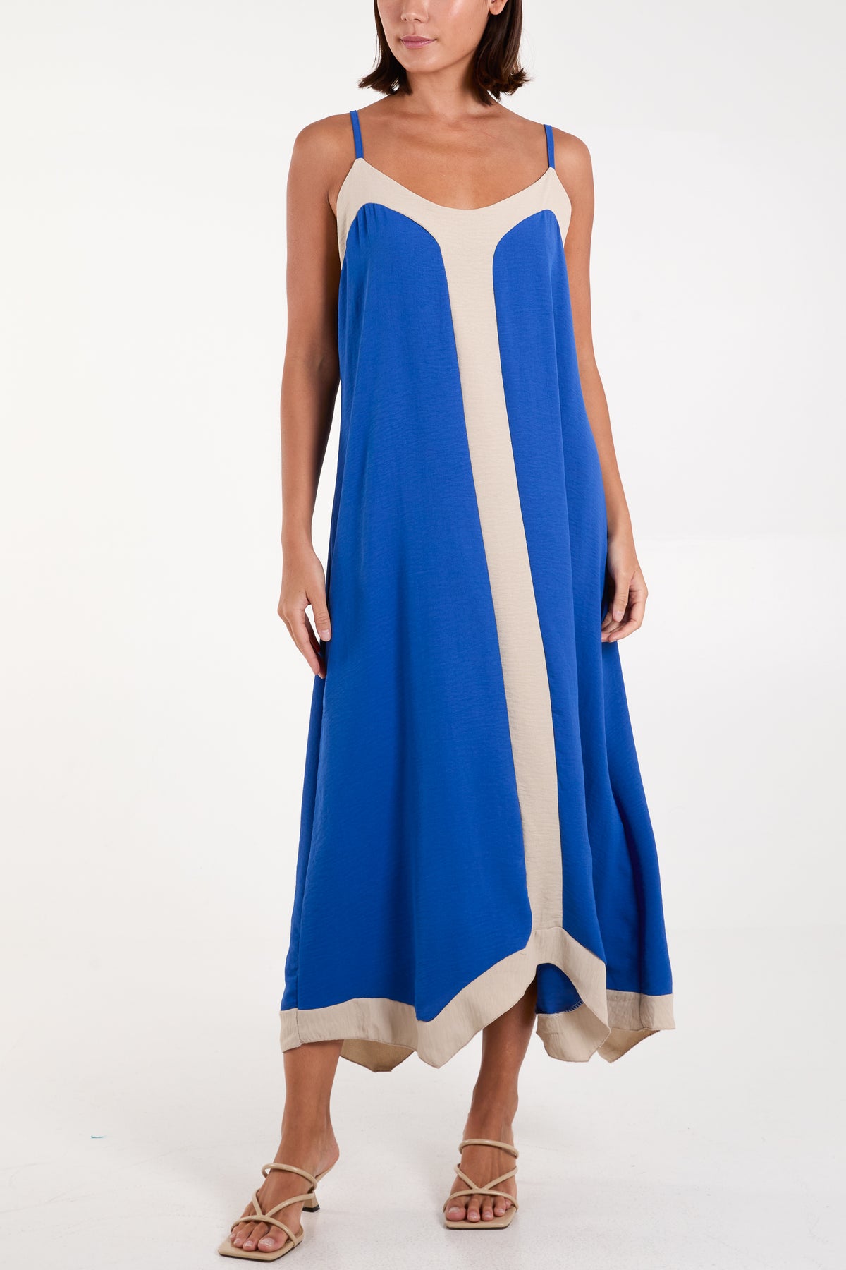 Panel Front Cami Midi Dress