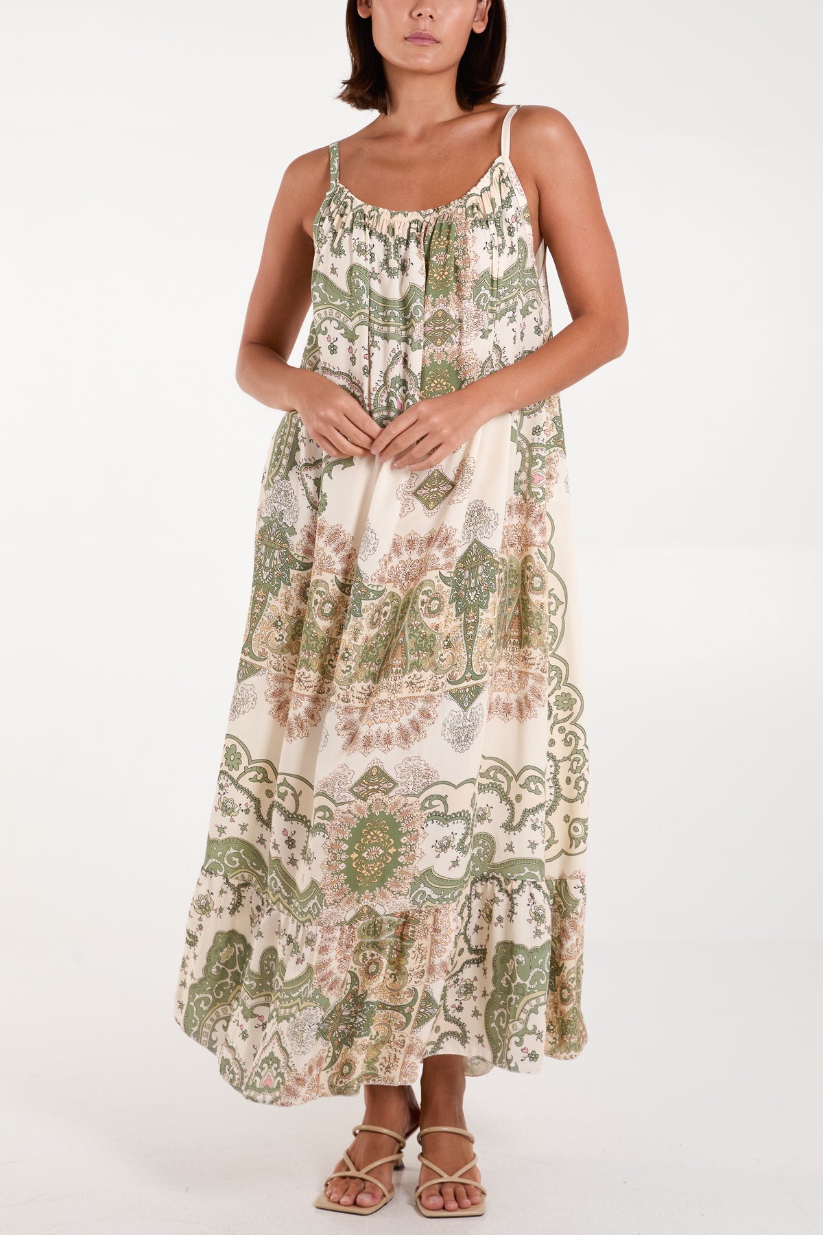 Baroque Print Cami Maxi Dress