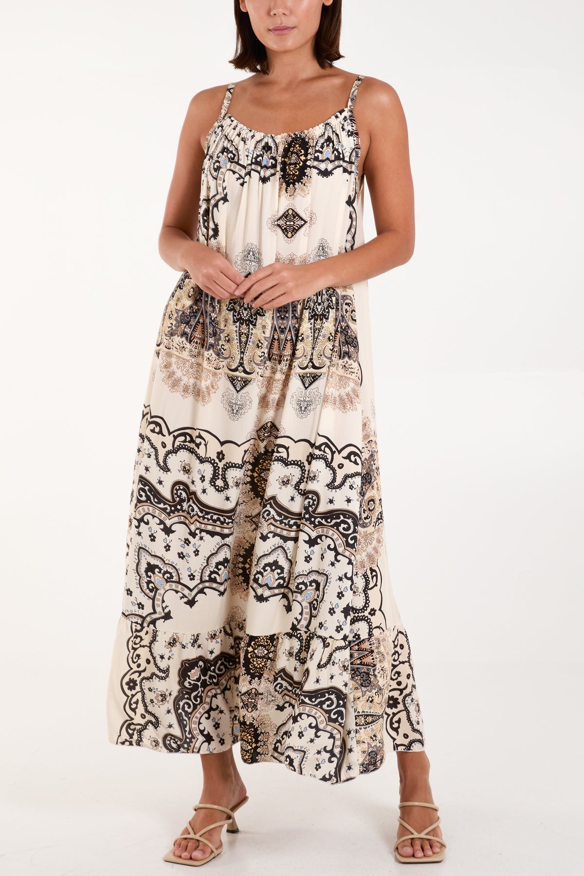 Baroque Print Cami Maxi Dress