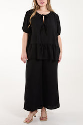 Tied Front Blouse & Tousers Co-Ord