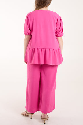 Tied Front Blouse & Tousers Co-Ord