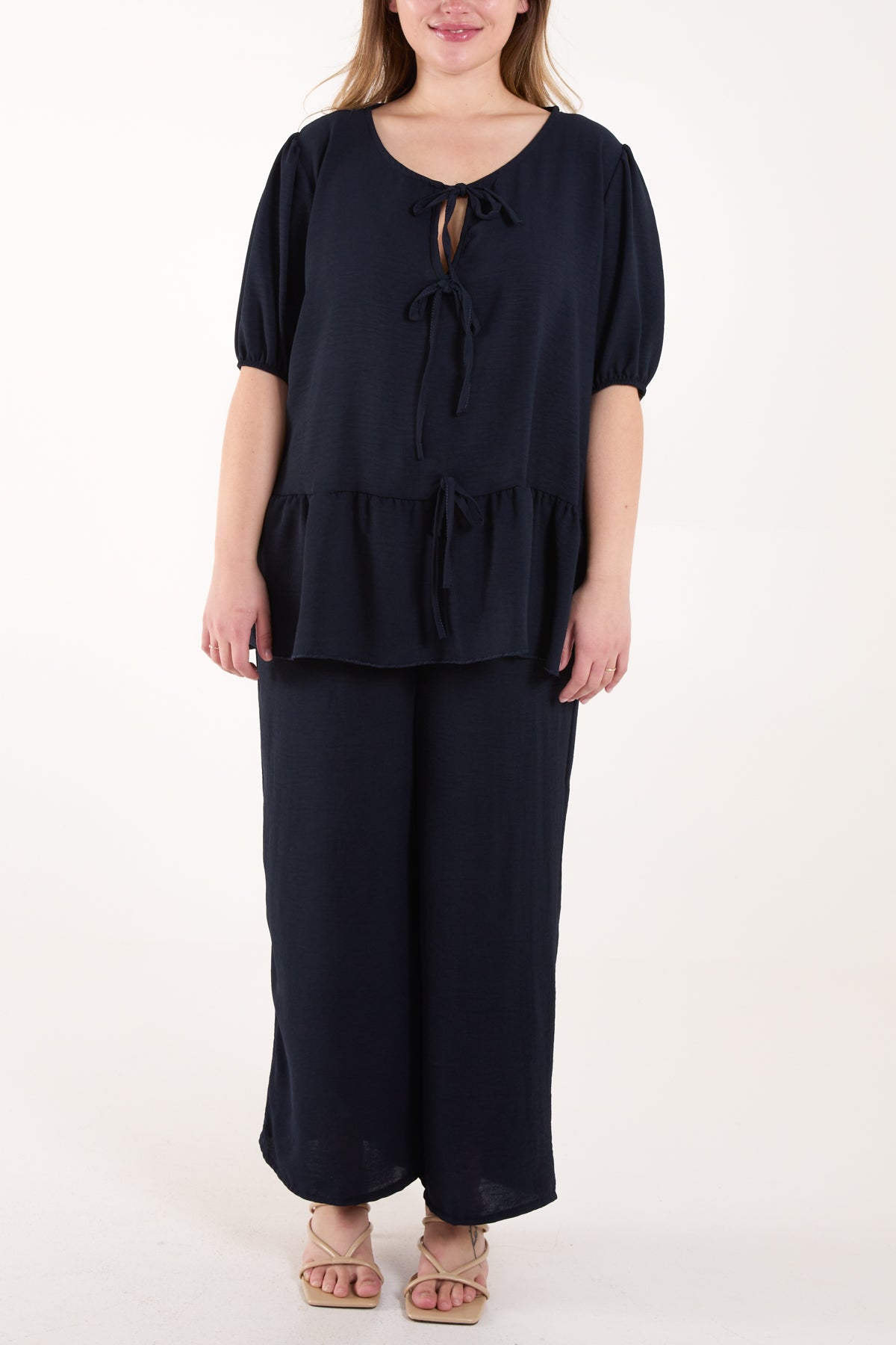 Tied Front Blouse & Tousers Co-Ord