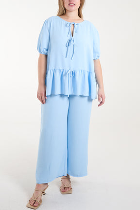 Tied Front Blouse & Tousers Co-Ord