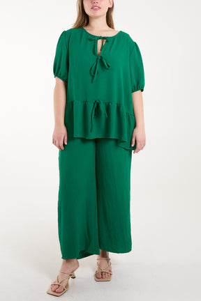 Tied Front Blouse & Tousers Co-Ord