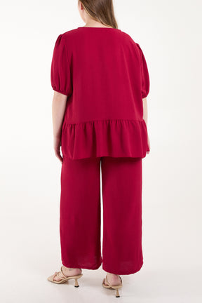 Tied Front Blouse & Tousers Co-Ord