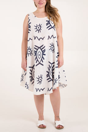 Pure Cotton Sleeveless Tunic Dress