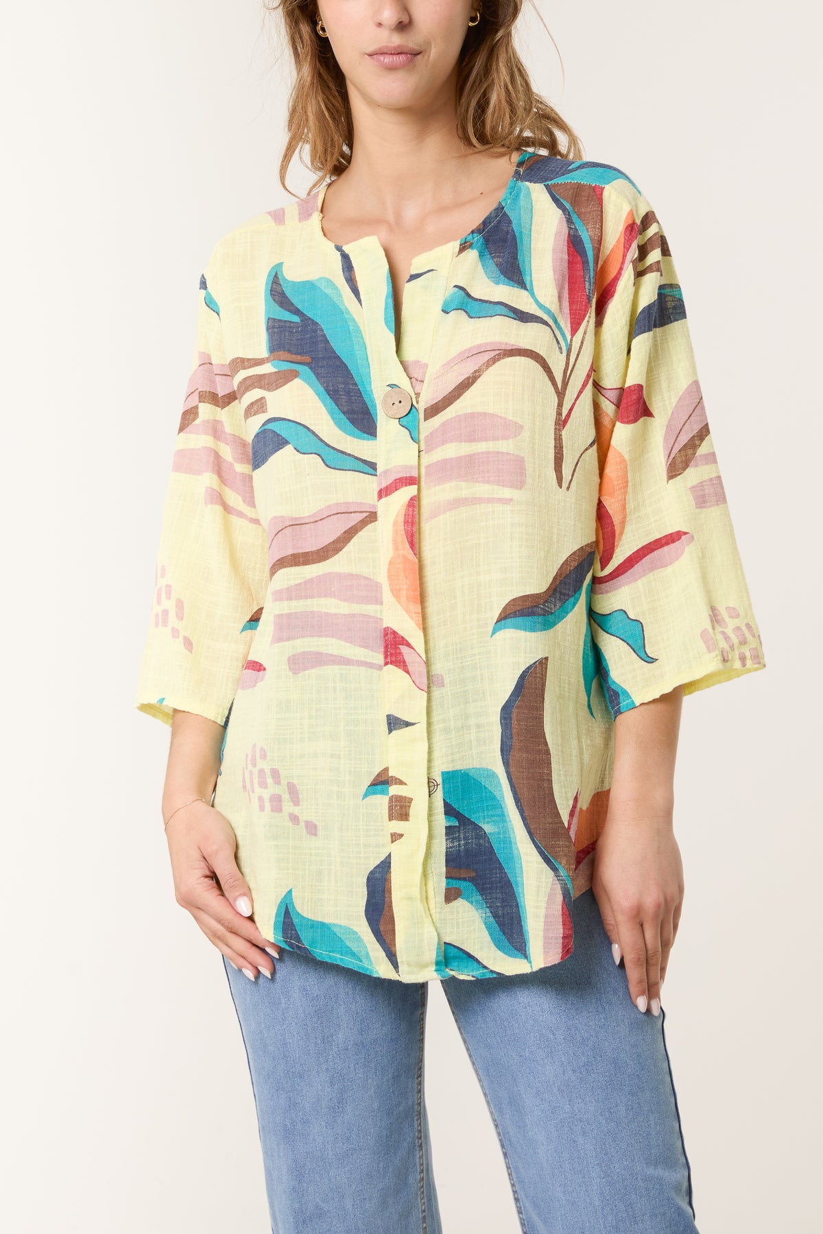 Pure Cotton Leaves Blouse