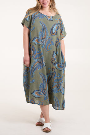 Pure Cotton Paisley Pockets Dress