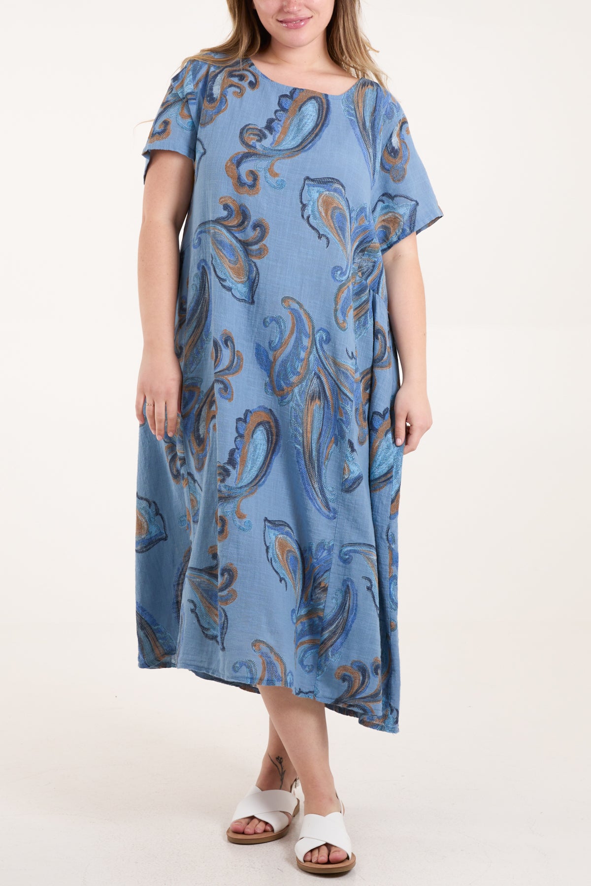 Pure Cotton Paisley Pockets Dress