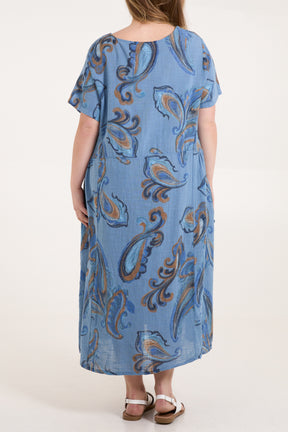 Pure Cotton Paisley Pockets Dress