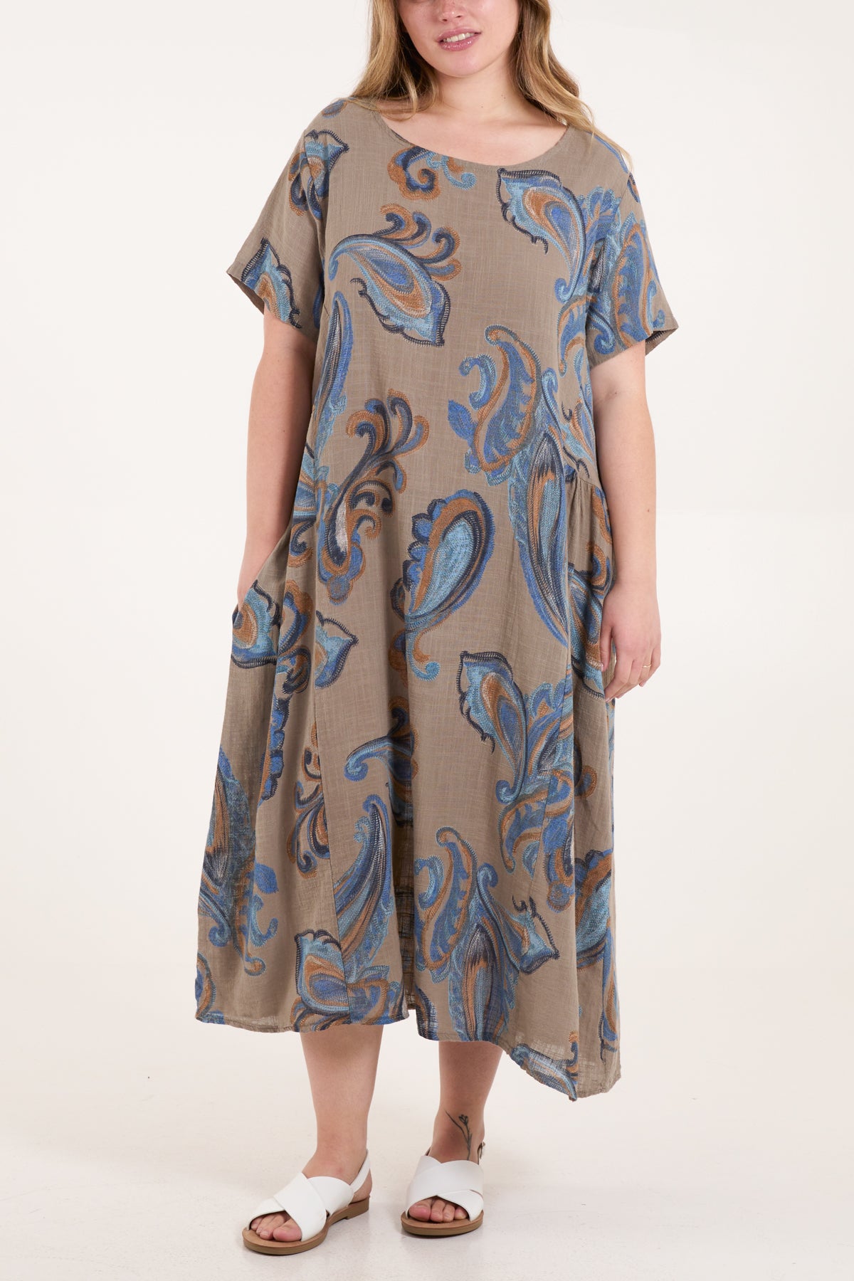 Pure Cotton Paisley Pockets Dress