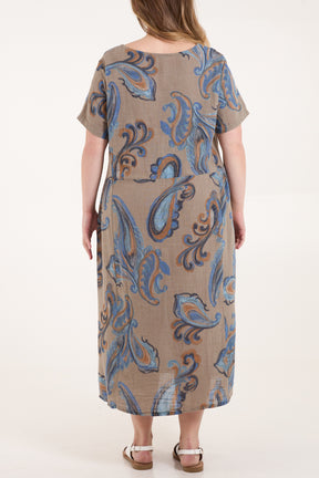 Pure Cotton Paisley Pockets Dress