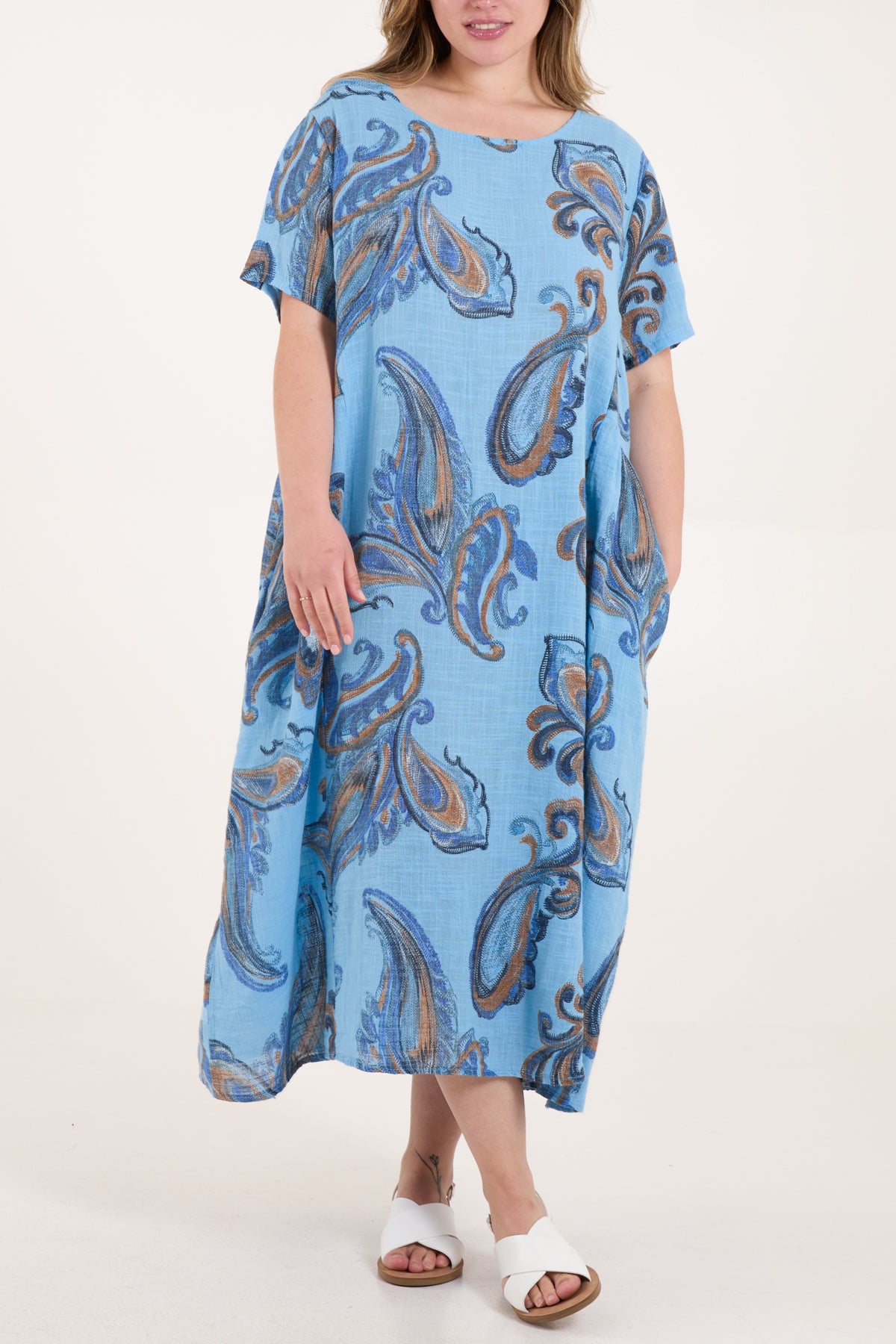 Pure Cotton Paisley Pockets Dress