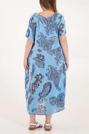 Pure Cotton Paisley Pockets Dress