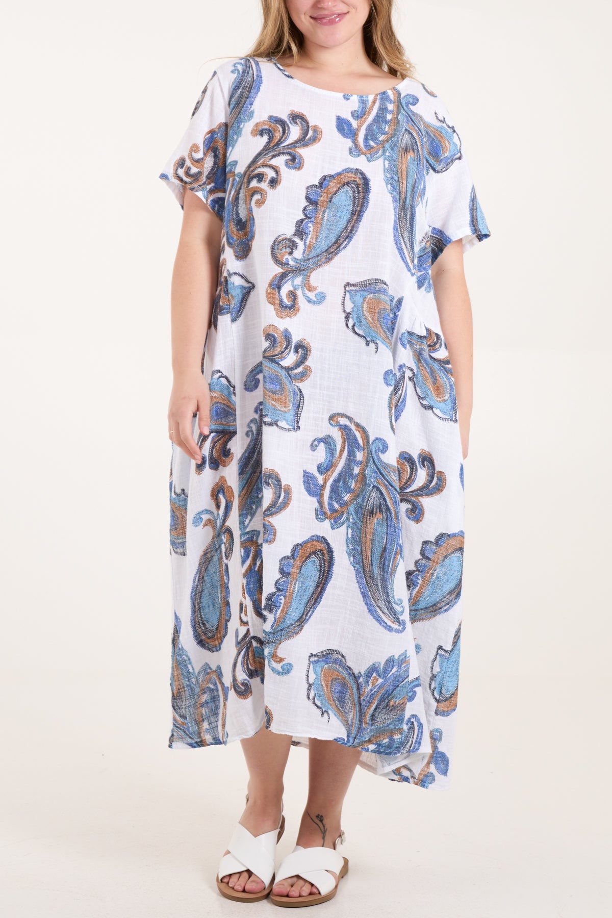 Pure Cotton Paisley Pockets Dress