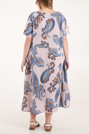 Pure Cotton Paisley Pockets Dress