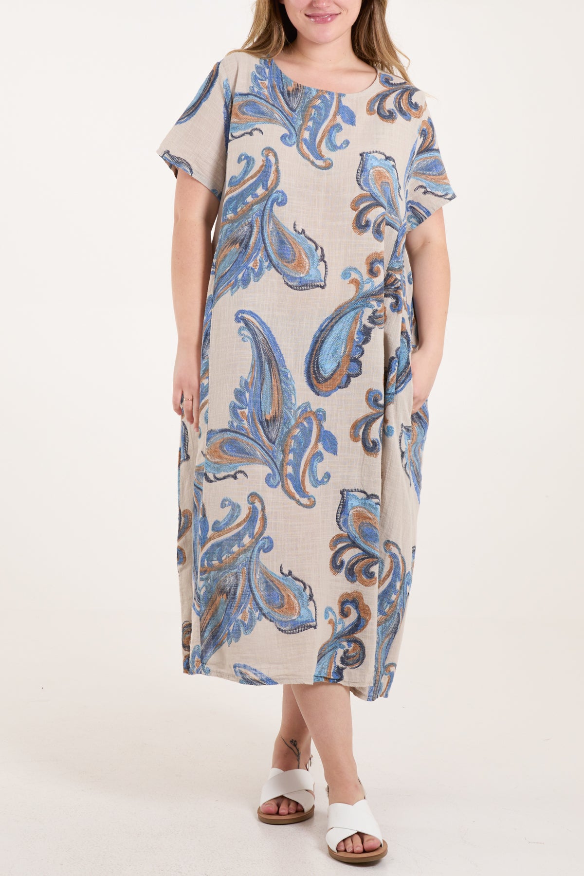 Pure Cotton Paisley Pockets Dress